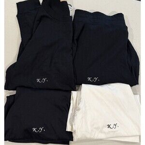 NEW Parhela Lounge PJ 4 Piece Set Womens Medium 100% Cotton Sleep KY Initials